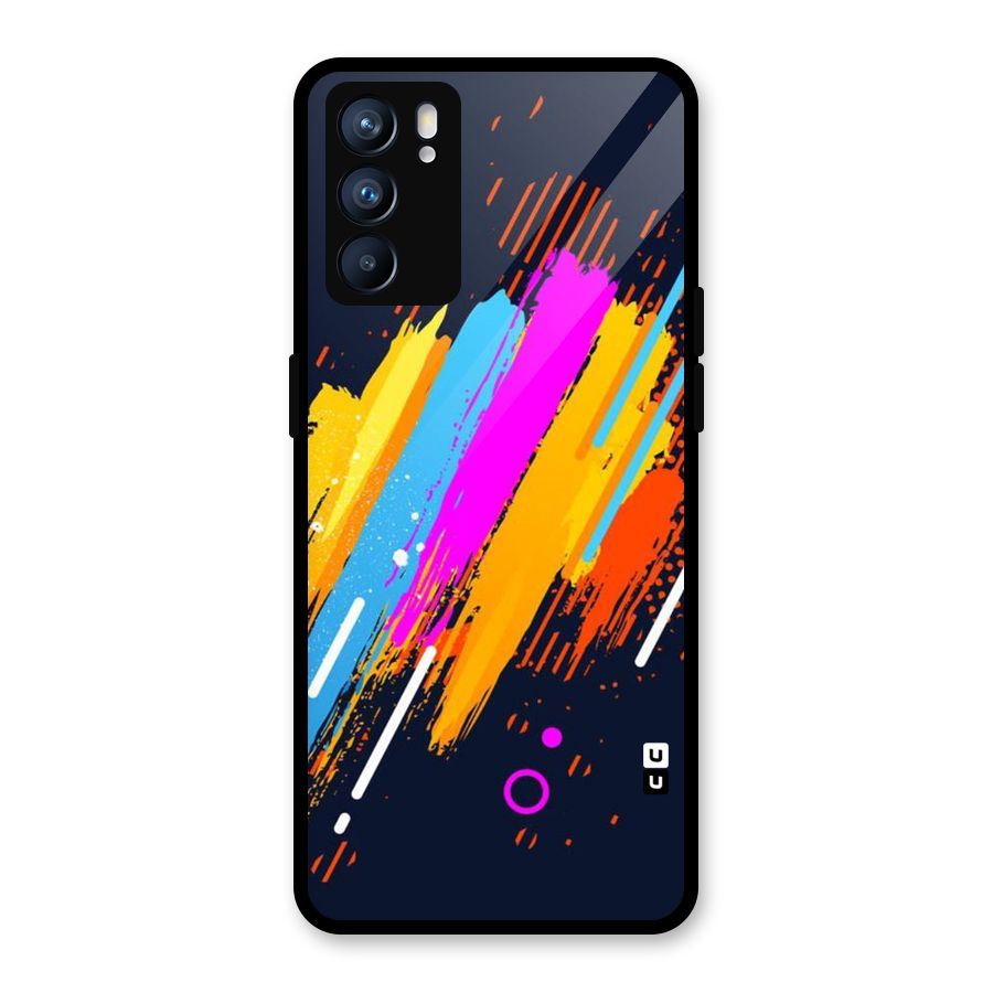 Abstract Shades Glass Back Case for Oppo Reno6 5G