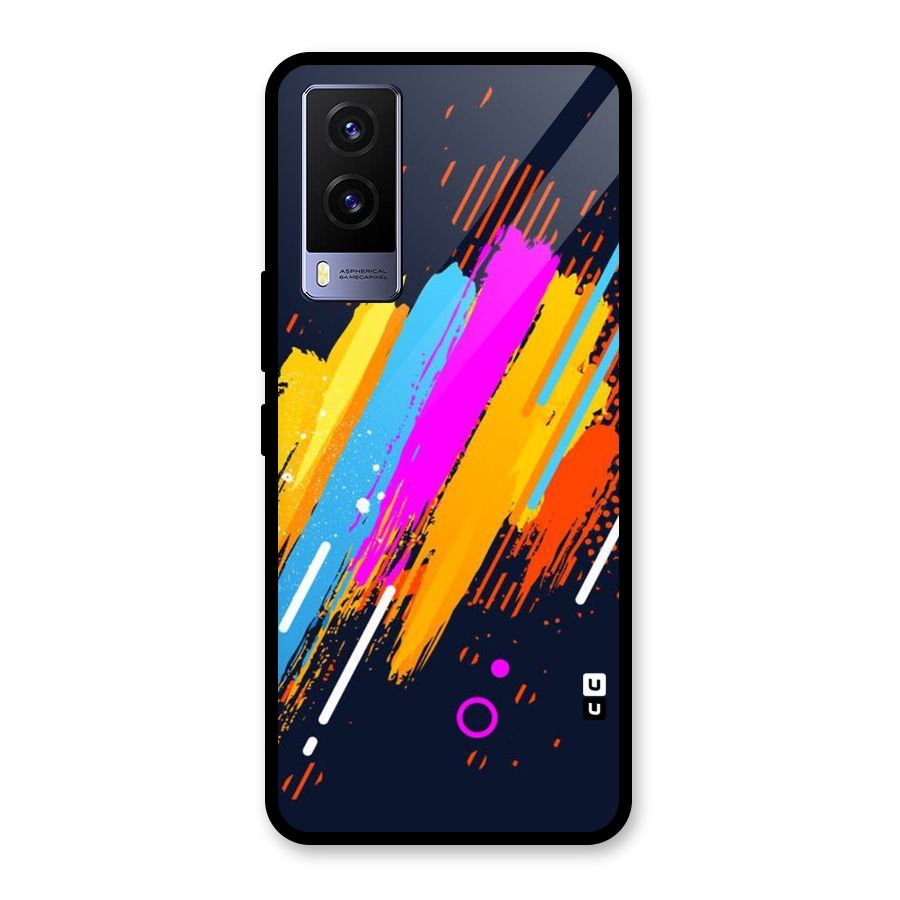 Abstract Shades Glass Back Case for Vivo V21e 5G