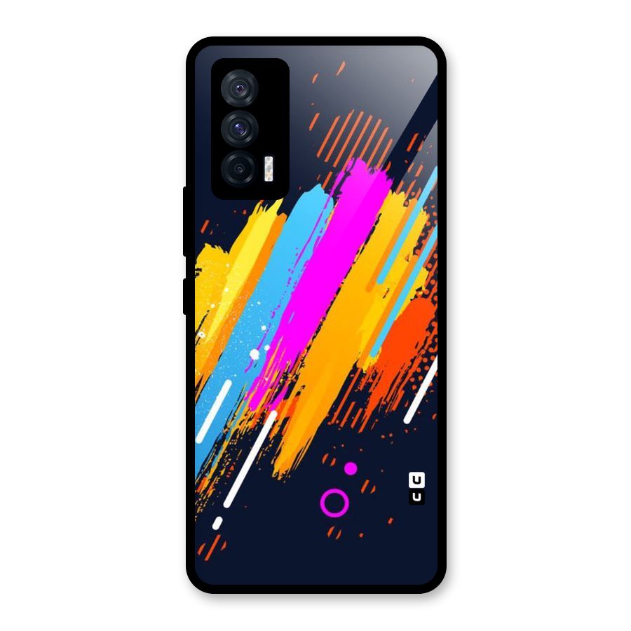 Abstract Shades Glass Back Case for Vivo iQOO 7 5G