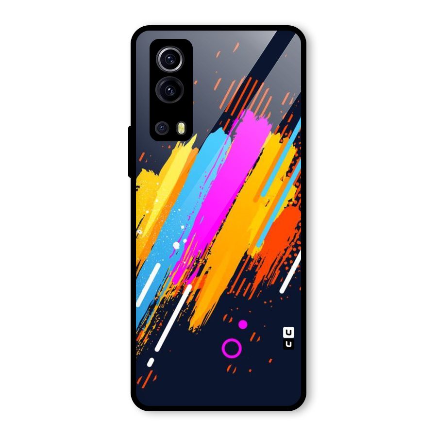 Abstract Shades Glass Back Case for Vivo iQOO Z3