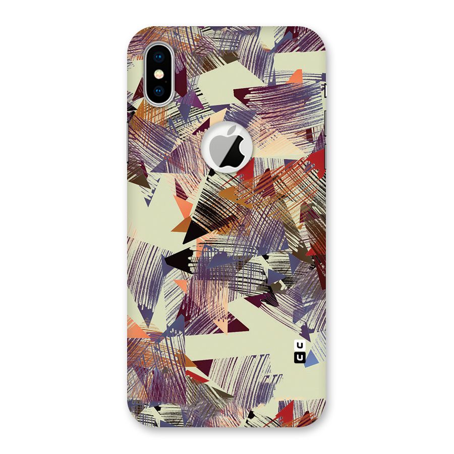 Abstract Sketch Back Case for iPhone X Logo Cut