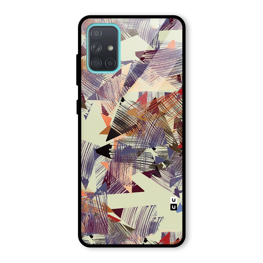 Abstract Sketch Glass Back Case for Galaxy A71
