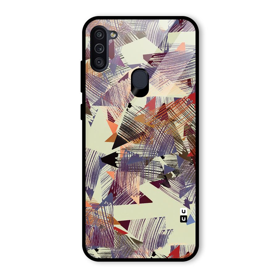 Abstract Sketch Glass Back Case for Galaxy M11