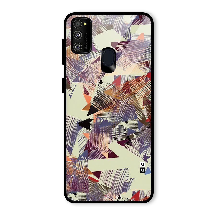 Abstract Sketch Glass Back Case for Galaxy M30s