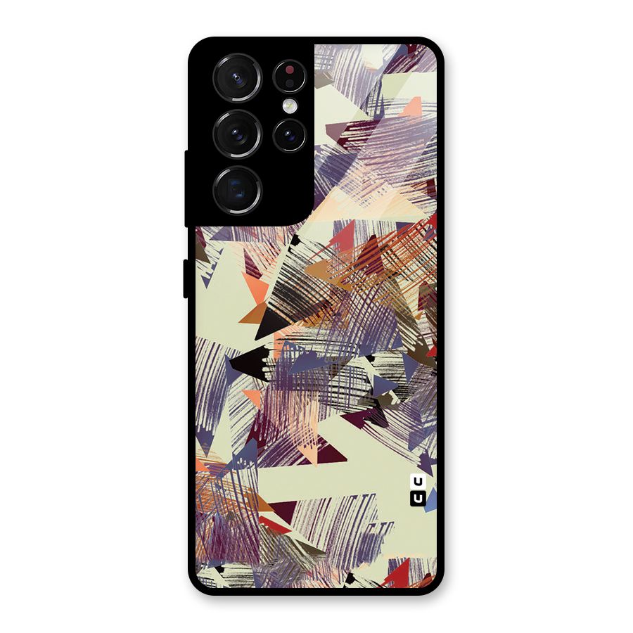 Abstract Sketch Glass Back Case for Galaxy S21 Ultra 5G