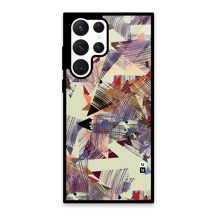 Abstract Sketch Glass Back Case for Galaxy S22 Ultra 5G