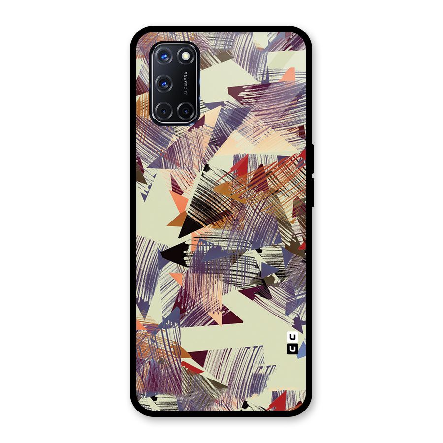 Abstract Sketch Glass Back Case for Oppo A52