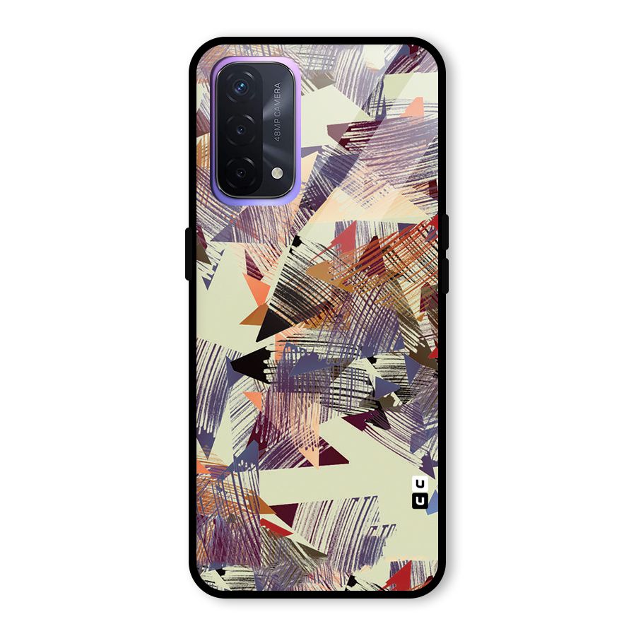 Abstract Sketch Glass Back Case for Oppo A74 5G