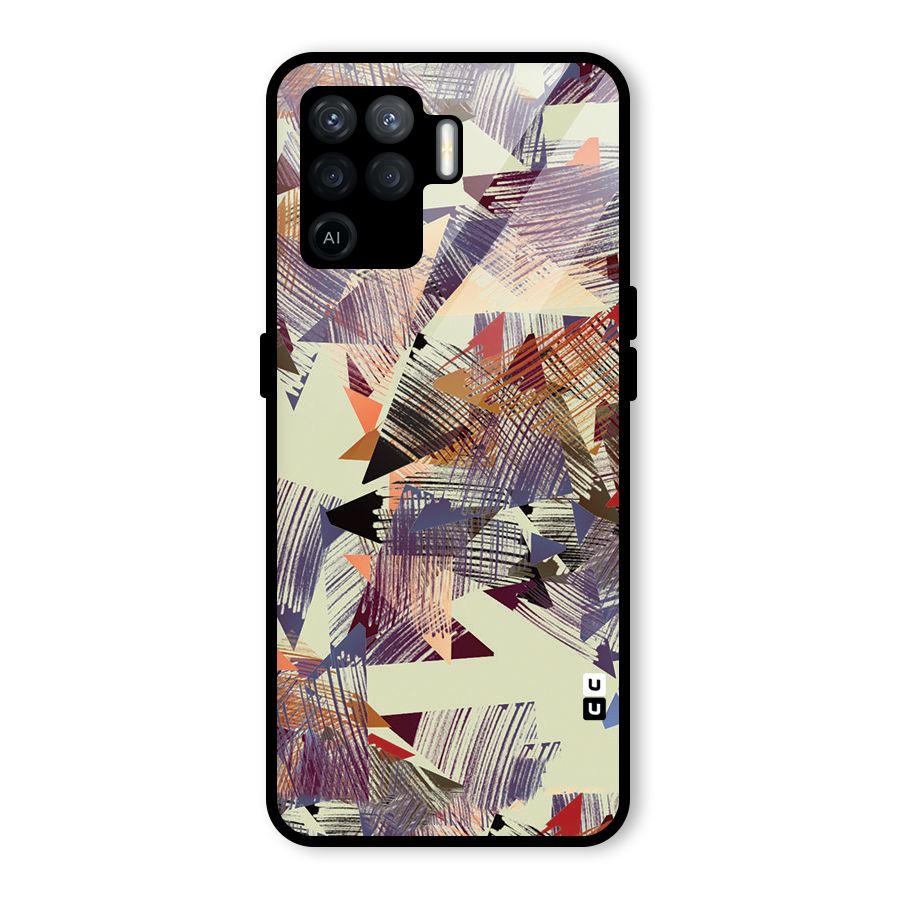 Abstract Sketch Glass Back Case for Oppo F19 Pro