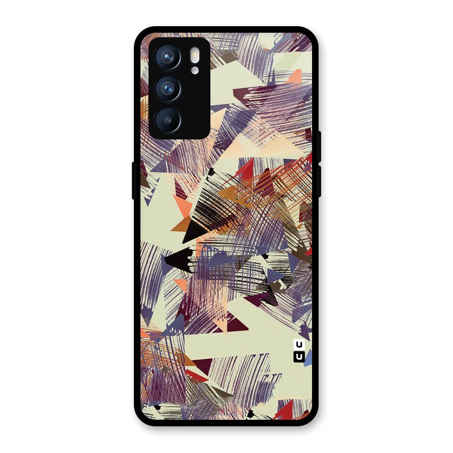 Abstract Sketch Glass Back Case for Oppo Reno6 5G