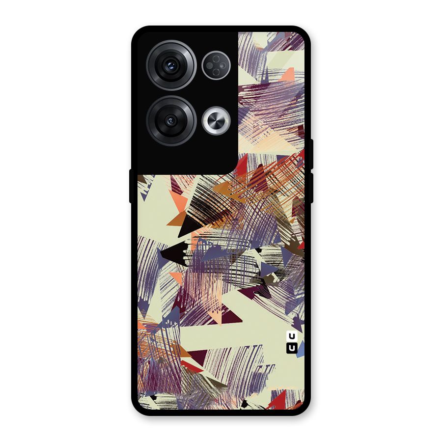 Abstract Sketch Glass Back Case for Oppo Reno8 Pro 5G
