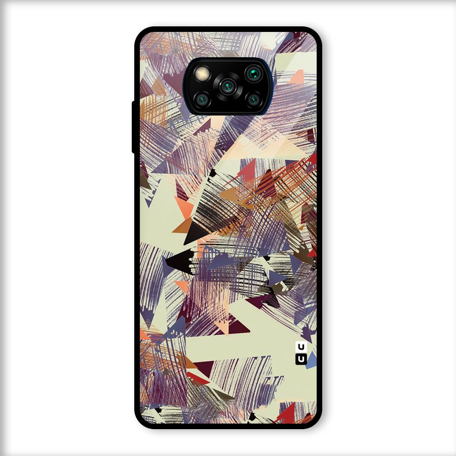 Abstract Sketch Glass Back Case for Poco X3