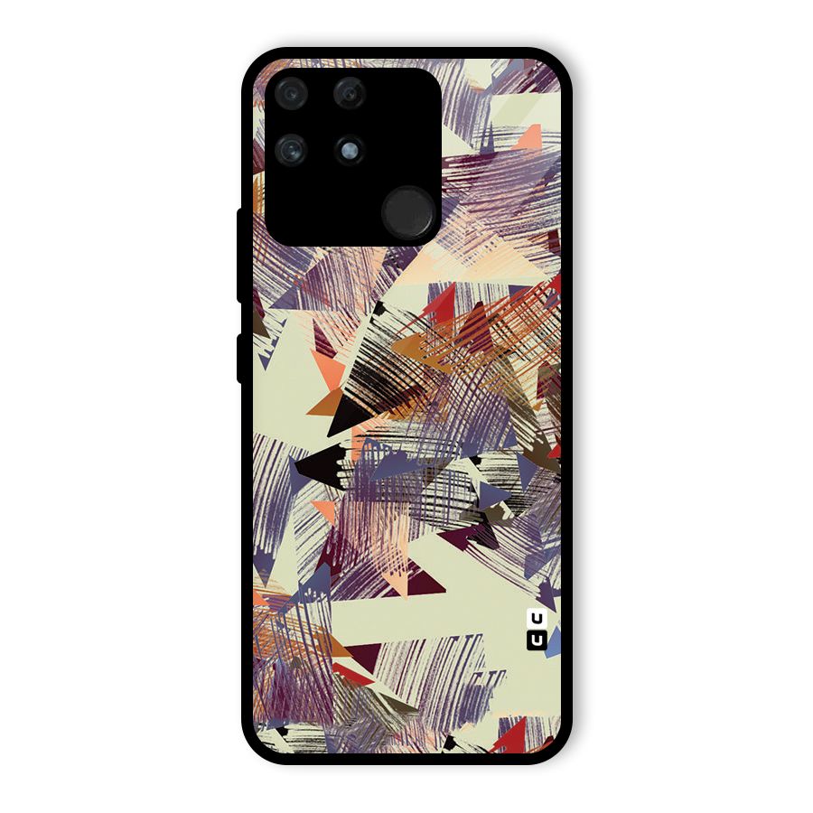 Abstract Sketch Glass Back Case for Realme Narzo 50A