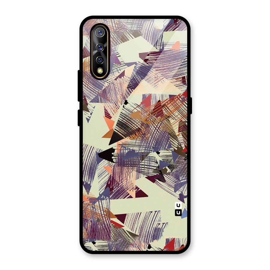 Abstract Sketch Glass Back Case for Vivo S1