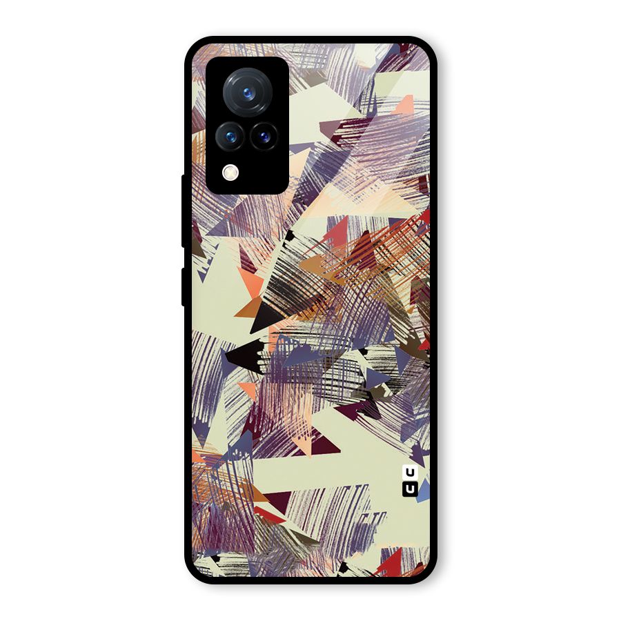 Abstract Sketch Glass Back Case for Vivo V21 5G