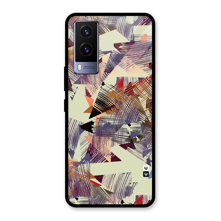 Abstract Sketch Glass Back Case for Vivo V21e 5G