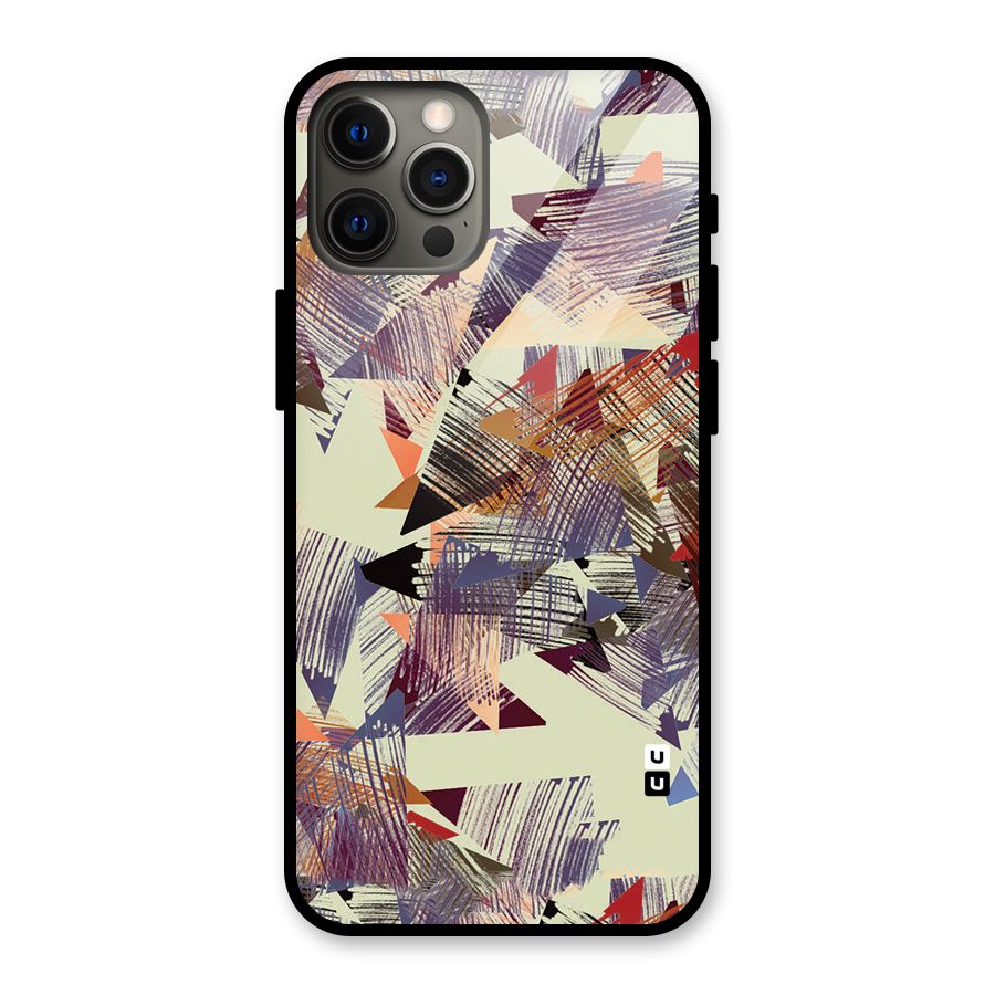 Abstract Sketch Glass Back Case for iPhone 12 Pro Max