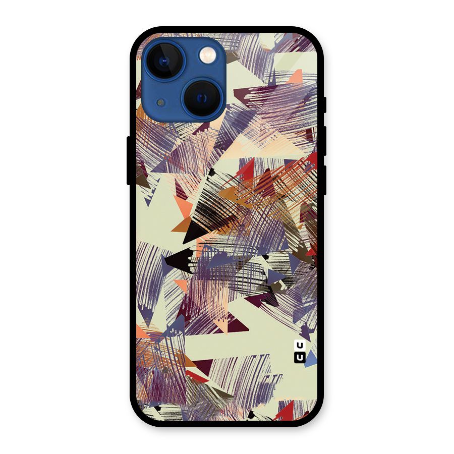 Abstract Sketch Glass Back Case for iPhone 13 Mini