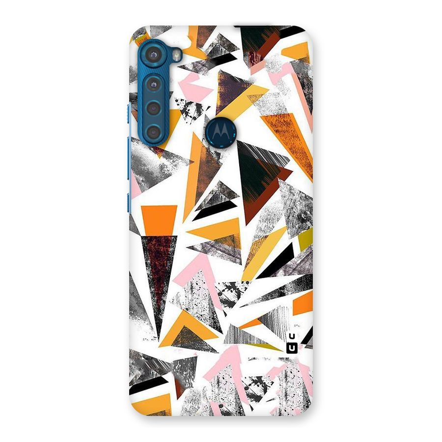Abstract Sketchy Triangles Back Case for Motorola One Fusion Plus