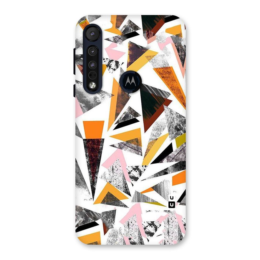 Abstract Sketchy Triangles Back Case for Motorola One Macro