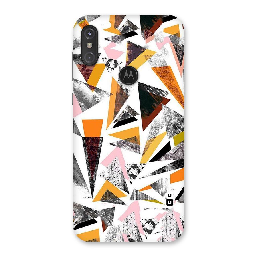 Abstract Sketchy Triangles Back Case for Motorola One Power
