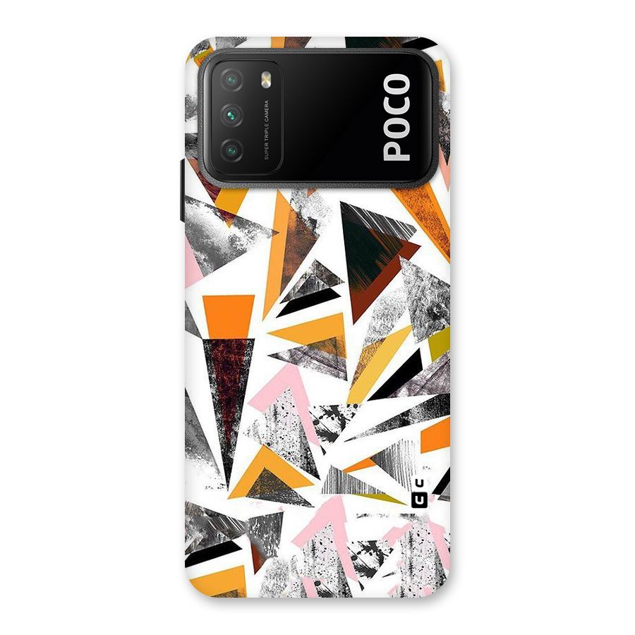 Abstract Sketchy Triangles Back Case for Poco M3