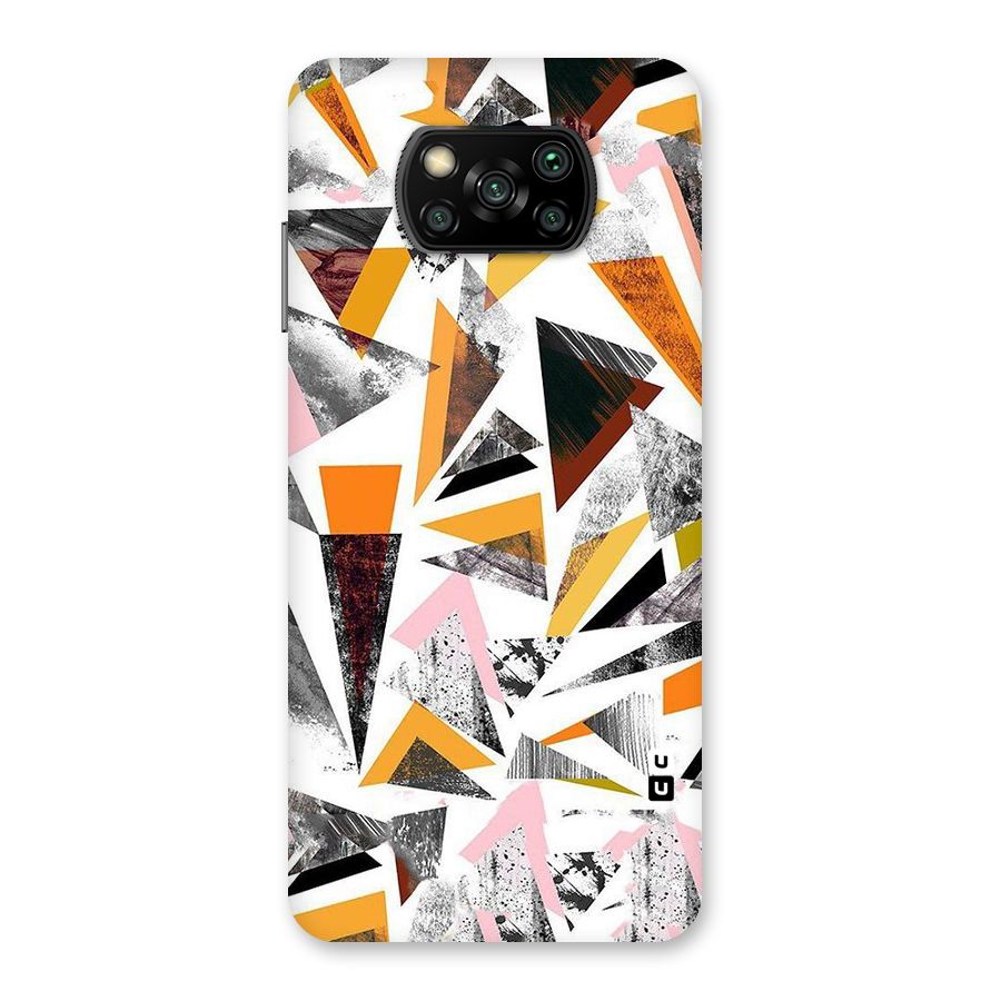 Abstract Sketchy Triangles Back Case for Poco X3
