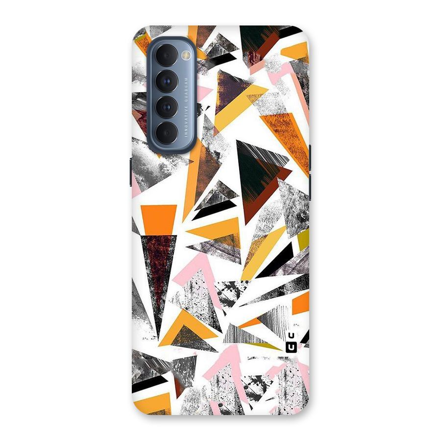 Abstract Sketchy Triangles Back Case for Reno4 Pro