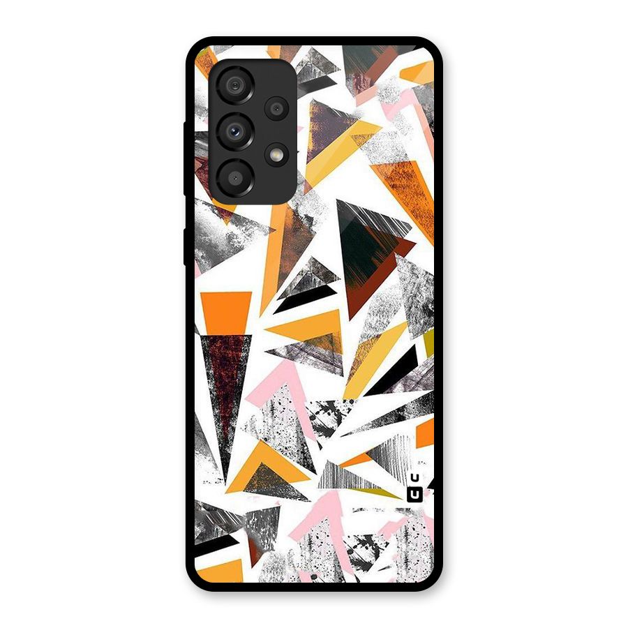 Abstract Sketchy Triangles Glass Back Case for Galaxy A33 5G