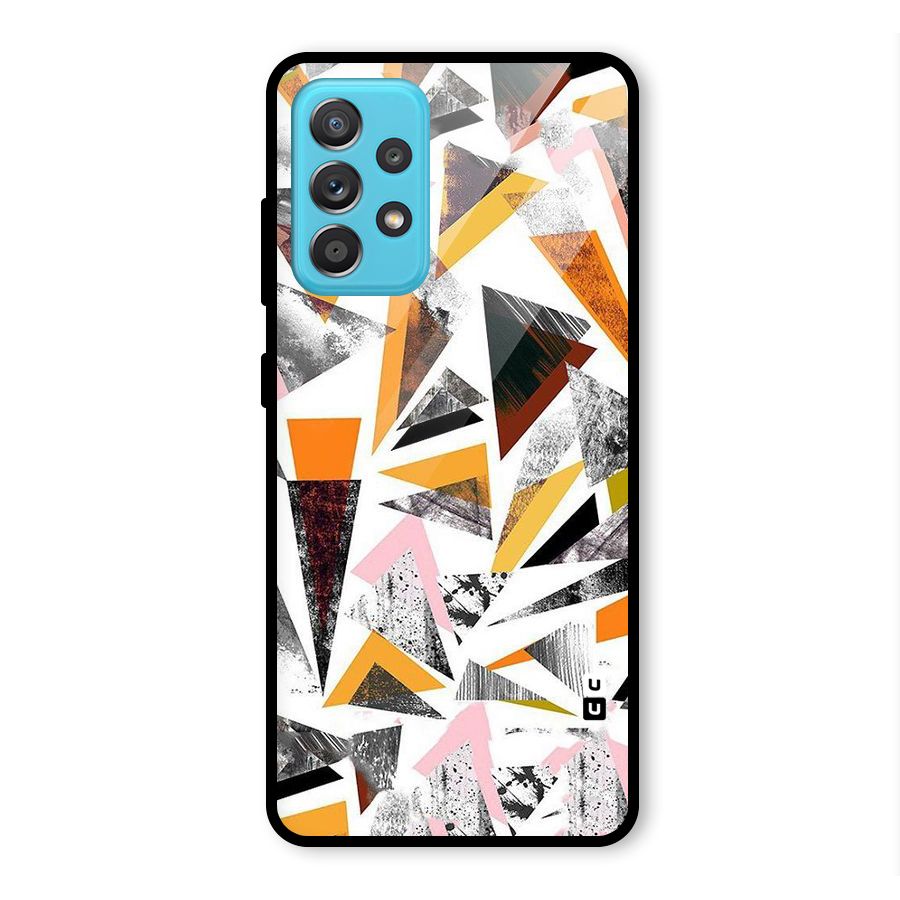 Abstract Sketchy Triangles Glass Back Case for Galaxy A52s 5G