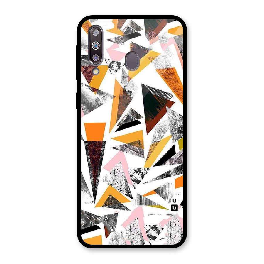 Abstract Sketchy Triangles Glass Back Case for Galaxy M30