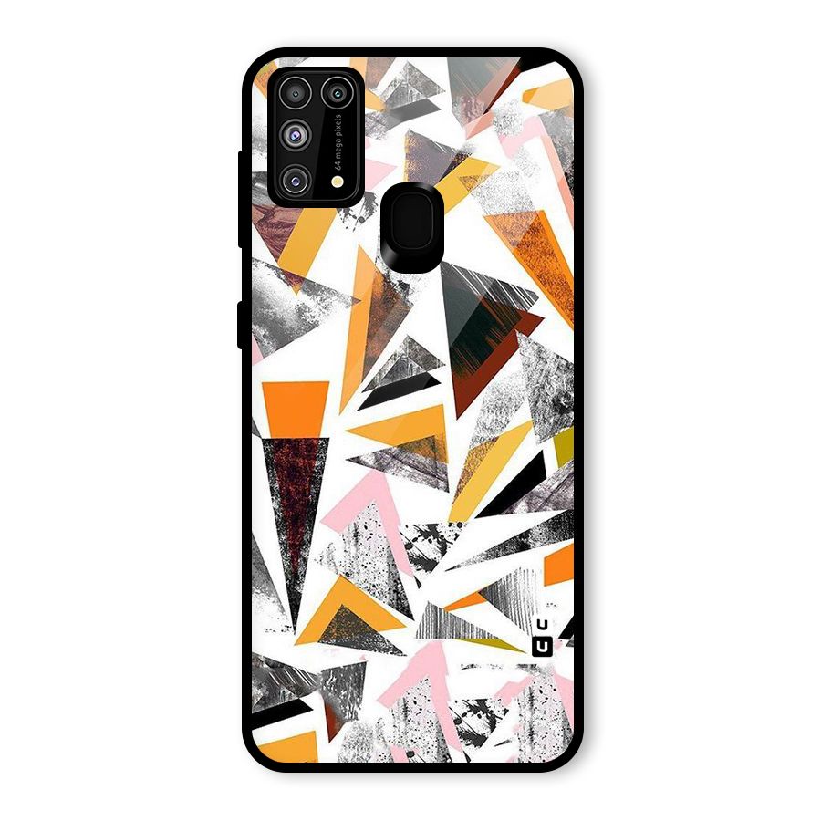Abstract Sketchy Triangles Glass Back Case for Galaxy M31
