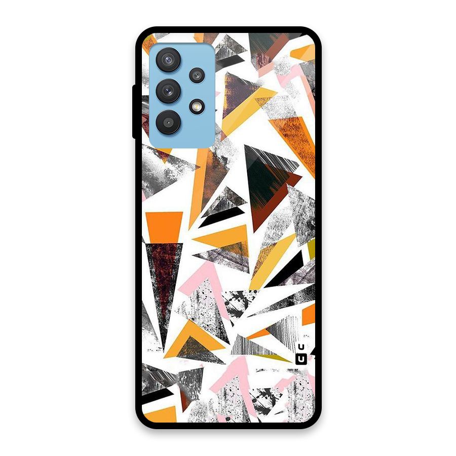 Abstract Sketchy Triangles Glass Back Case for Galaxy M32 5G