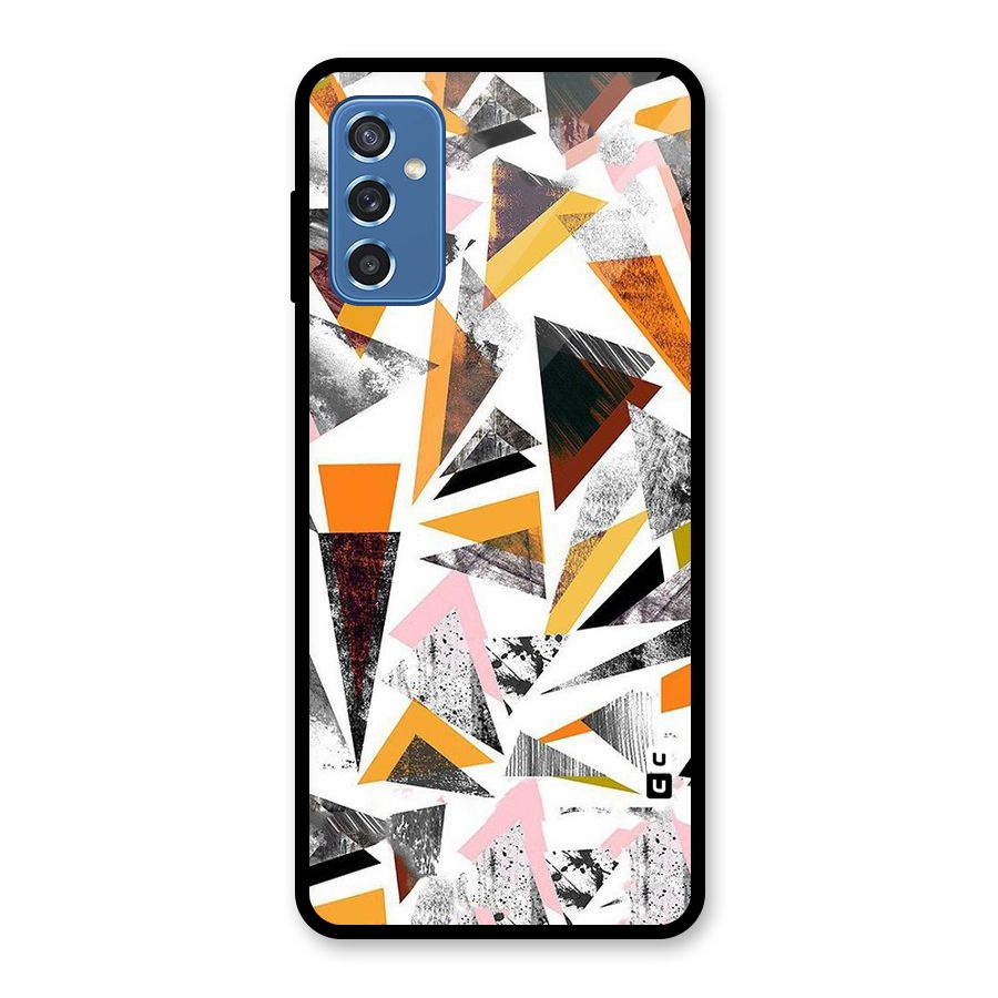 Abstract Sketchy Triangles Glass Back Case for Galaxy M52 5G