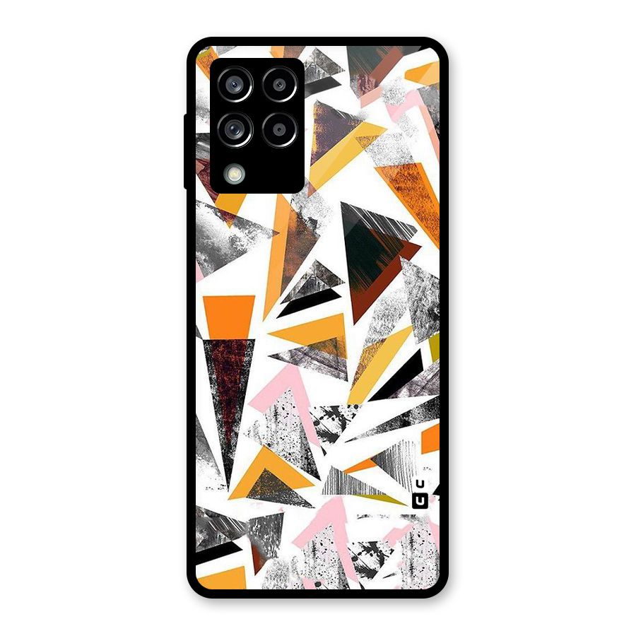 Abstract Sketchy Triangles Glass Back Case for Galaxy M53 5G