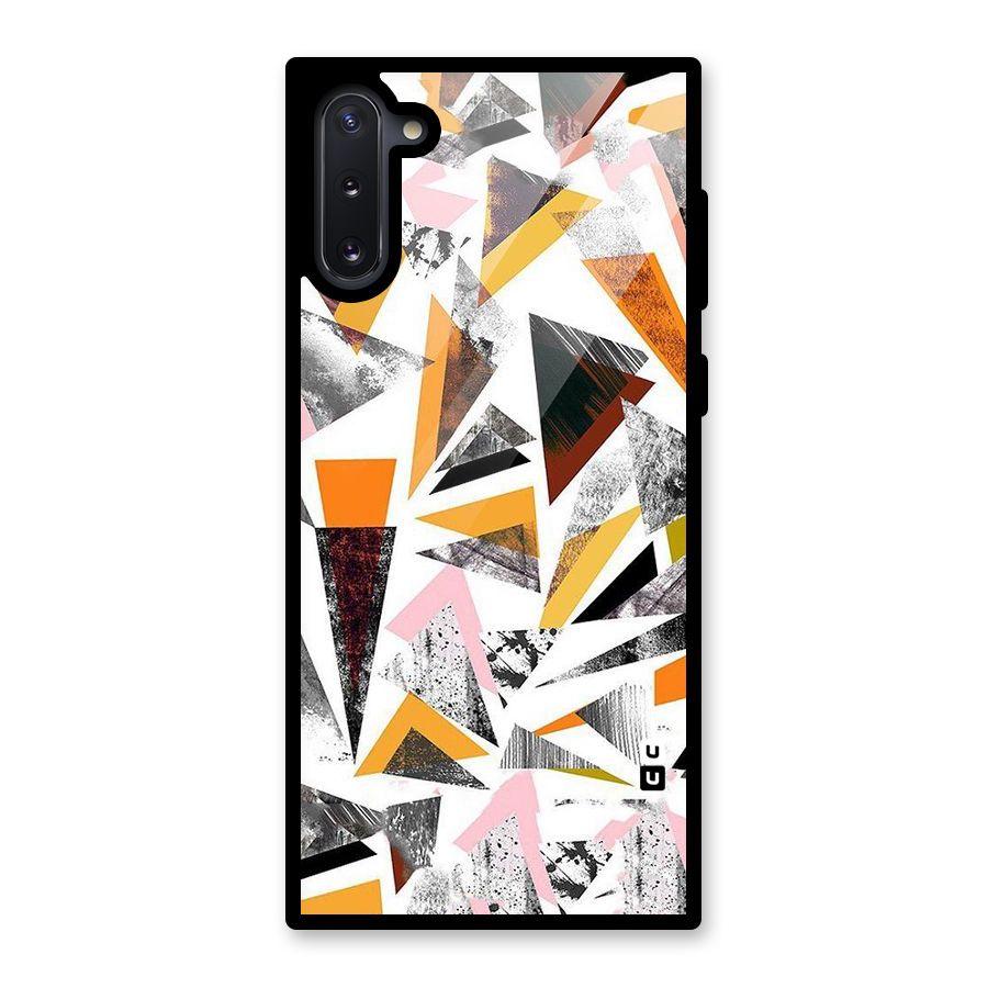 Abstract Sketchy Triangles Glass Back Case for Galaxy Note 10