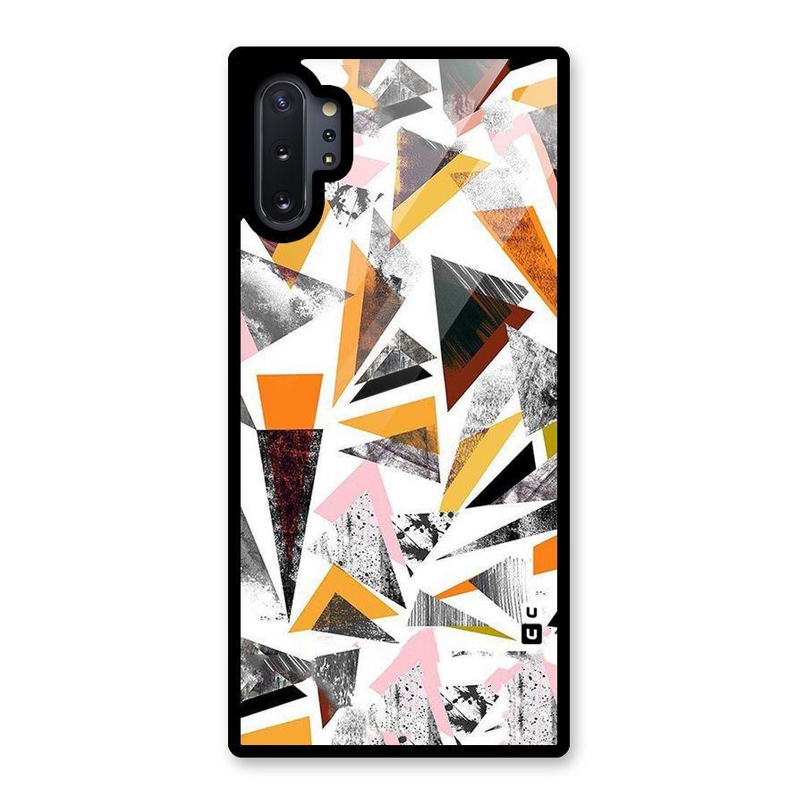 Abstract Sketchy Triangles Glass Back Case for Galaxy Note 10 Plus