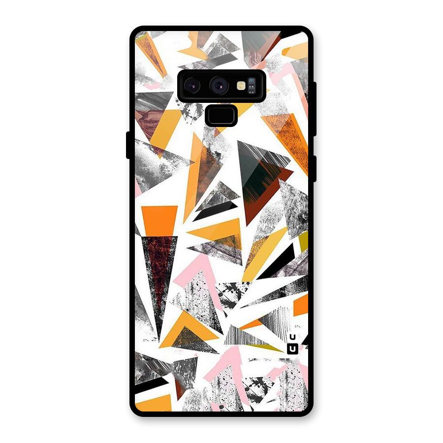 Abstract Sketchy Triangles Glass Back Case for Galaxy Note 9