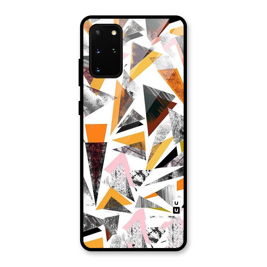Abstract Sketchy Triangles Glass Back Case for Galaxy S20 Plus