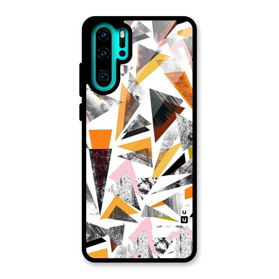 Abstract Sketchy Triangles Glass Back Case for Huawei P30 Pro