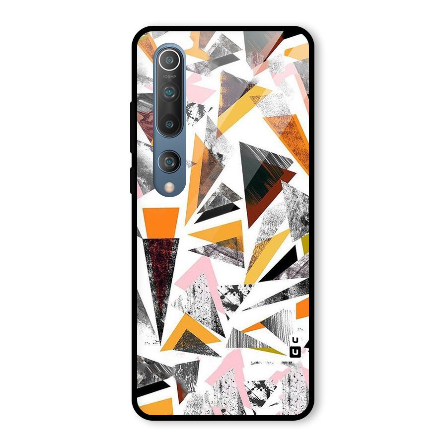 Abstract Sketchy Triangles Glass Back Case for Mi 10