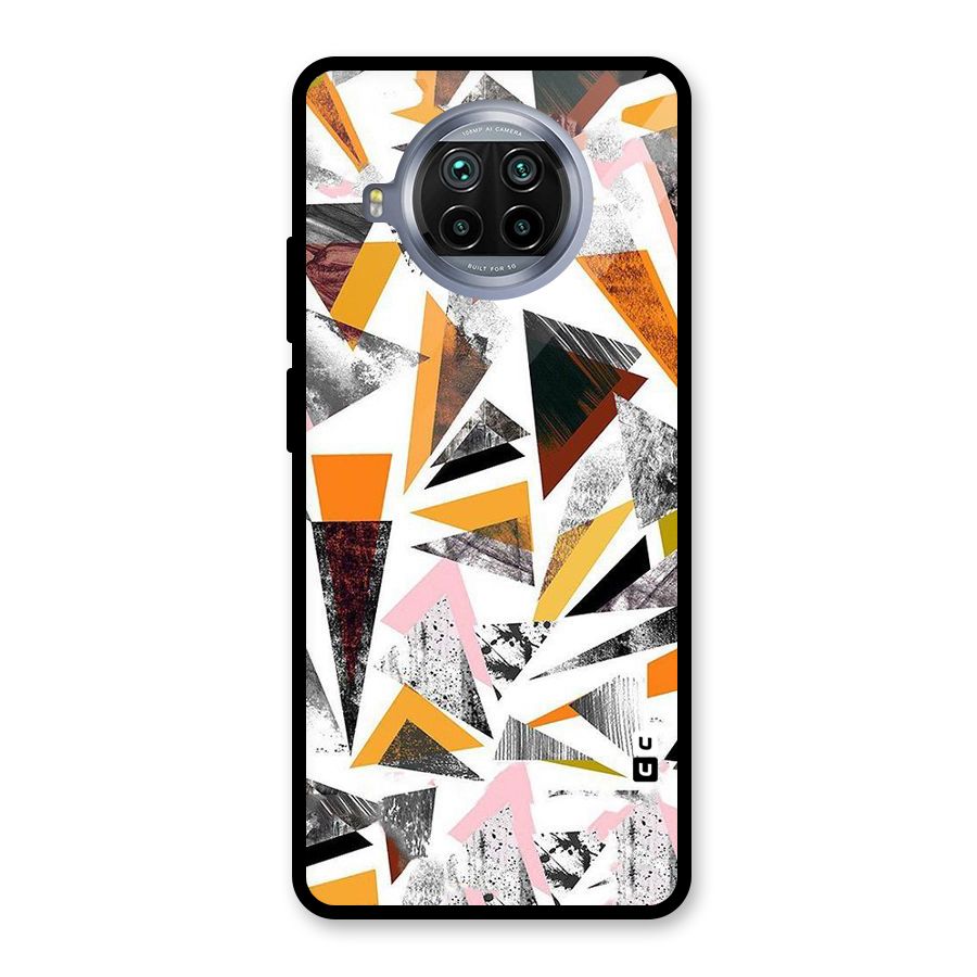 Abstract Sketchy Triangles Glass Back Case for Mi 10i