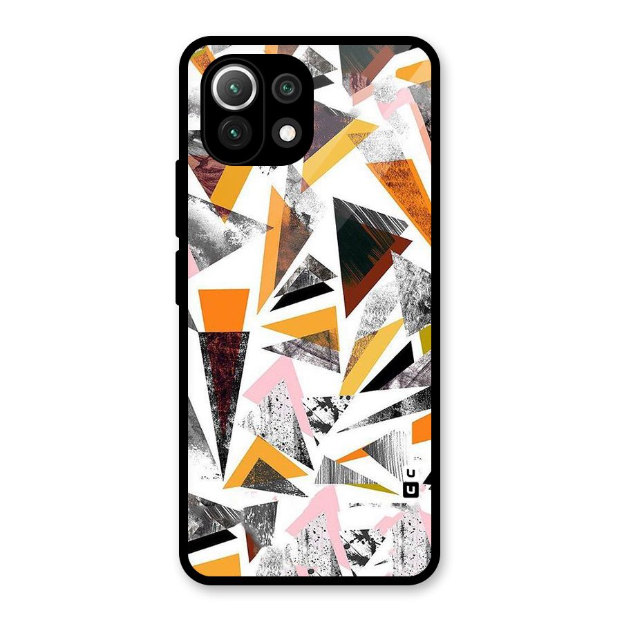 Abstract Sketchy Triangles Glass Back Case for Mi 11 Lite NE 5G