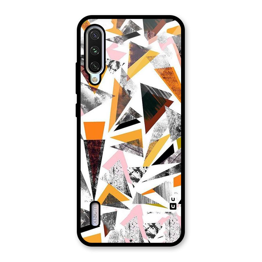 Abstract Sketchy Triangles Glass Back Case for Mi A3