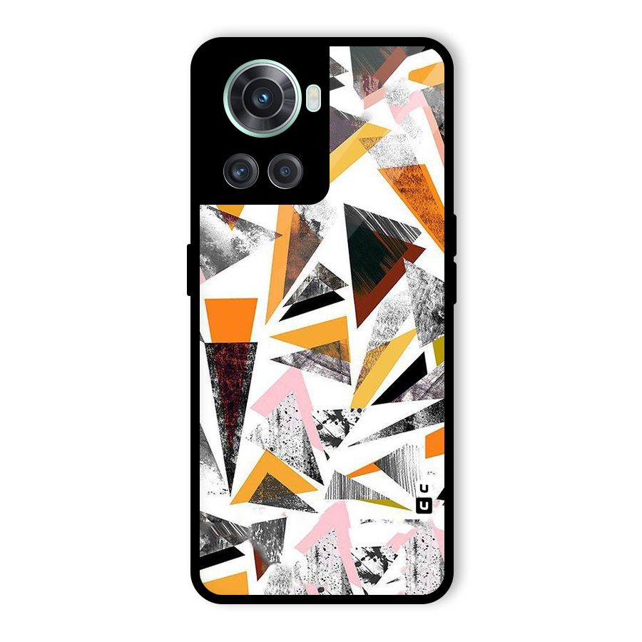 Abstract Sketchy Triangles Glass Back Case for OnePlus 10R