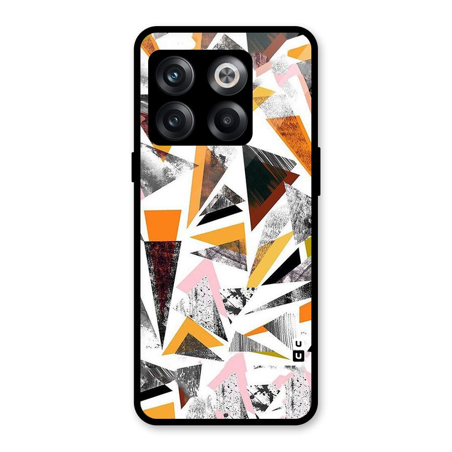 Abstract Sketchy Triangles Glass Back Case for OnePlus 10T