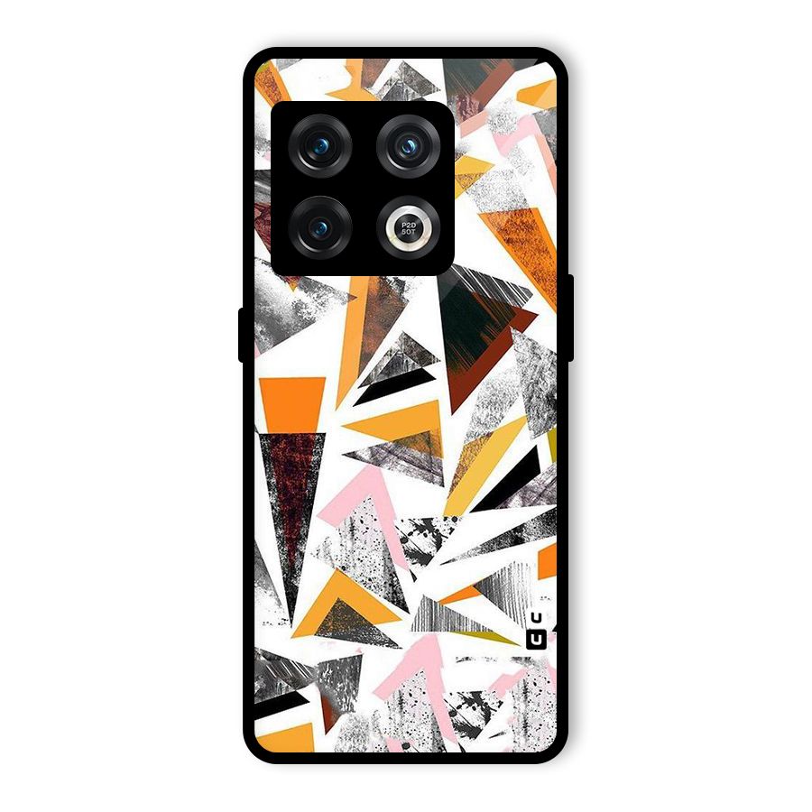 Abstract Sketchy Triangles Glass Back Case for OnePlus 10 Pro 5G