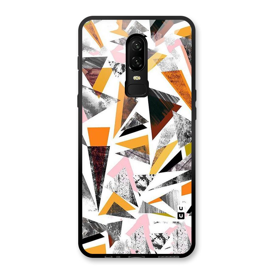 Abstract Sketchy Triangles Glass Back Case for OnePlus 6