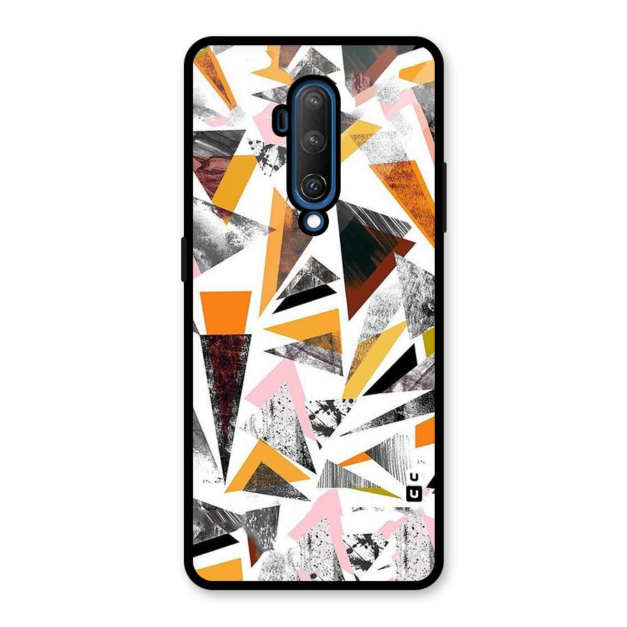 Abstract Sketchy Triangles Glass Back Case for OnePlus 7T Pro
