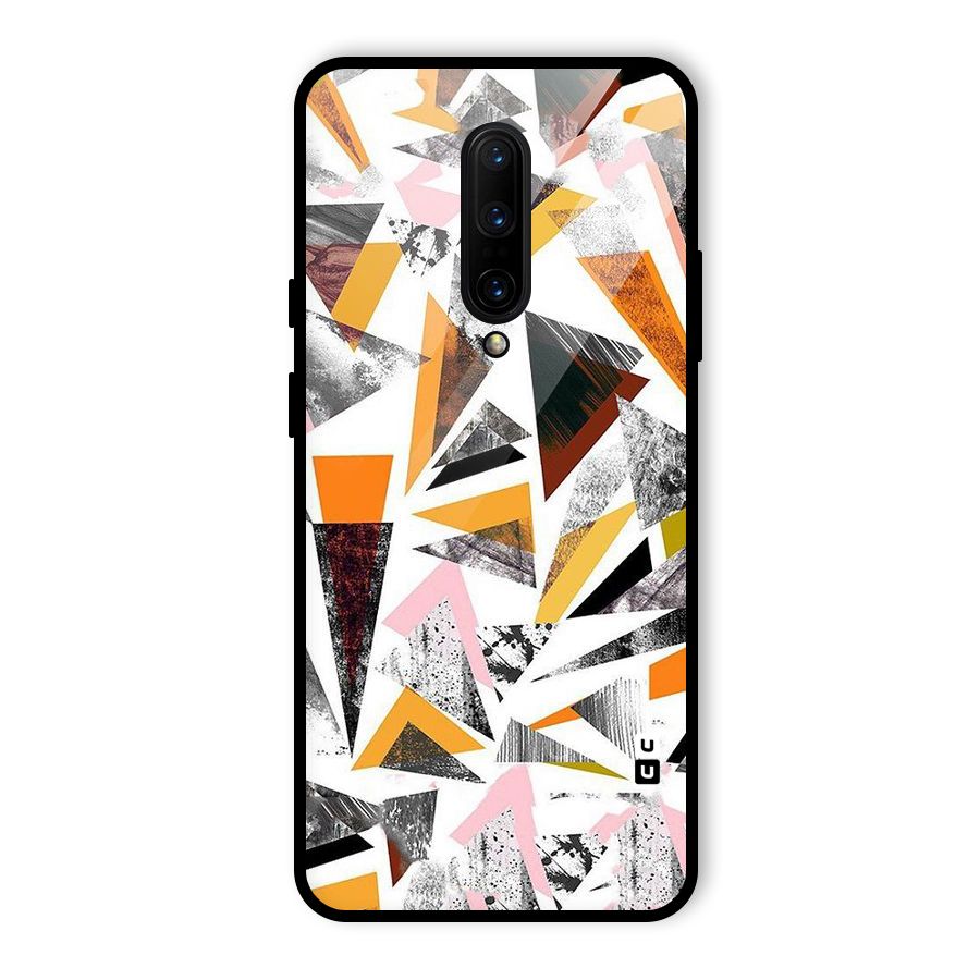 Abstract Sketchy Triangles Glass Back Case for OnePlus 7 Pro